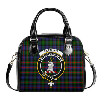 Fleming Tartan Shoulder Handbags with Family Crest
