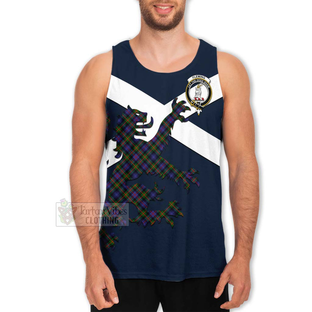 Tartan Vibes Clothing Fleming Tartan Lion Rampant Men's Tank Top – Proudly Display Your Heritage with Alba Gu Brath and Clan Name