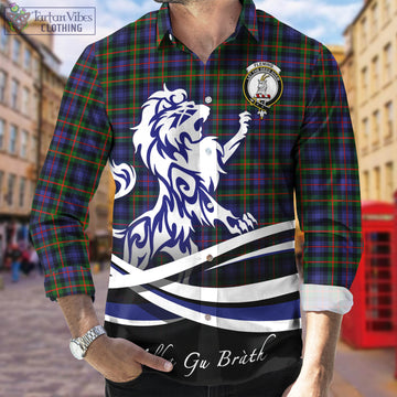 Fleming Tartan Long Sleeve Button Up Shirt with Alba Gu Brath Regal Lion Emblem