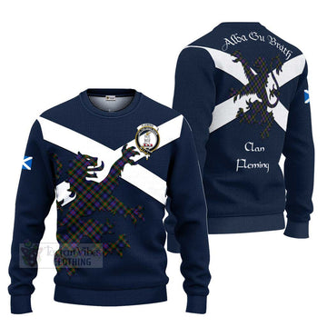 Tartan Vibes Clothing Fleming Tartan Lion Rampant Knitted Sweater – Proudly Display Your Heritage with Alba Gu Brath and Clan Name