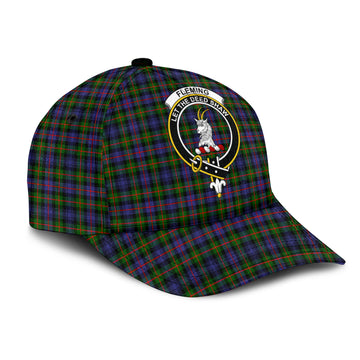 Fleming Tartan Classic Cap with Family Crest
