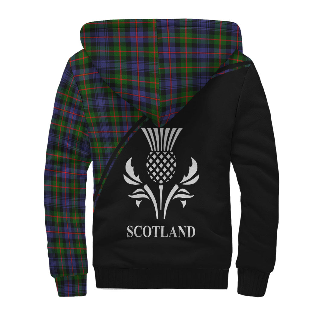 Fleming Tartan Sherpa Hoodie with Family Crest Curve Style - Tartan Vibes Clothing