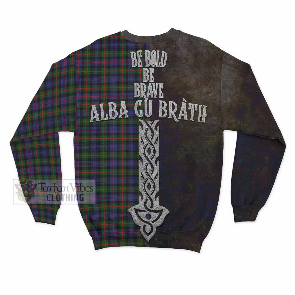 Tartan Vibes Clothing Fleming Tartan Family Crest Sweatshirt Alba Gu Brath Be Brave Lion Ancient Style