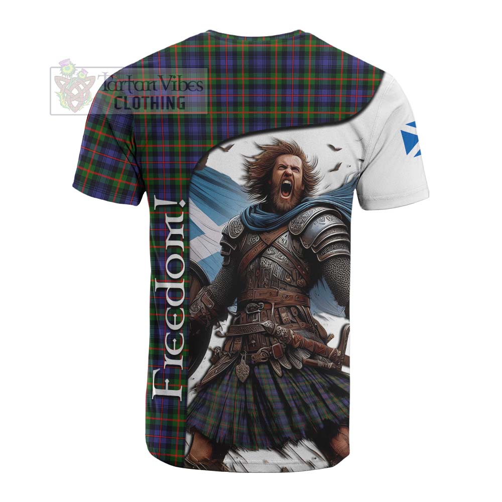 Tartan Vibes Clothing Fleming Crest Tartan Cotton T-shirt Inspired by the Freedom of Scottish Warrior