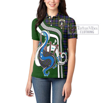 Fleming Tartan Women's Polo Shirt with Epic Bagpipe Style