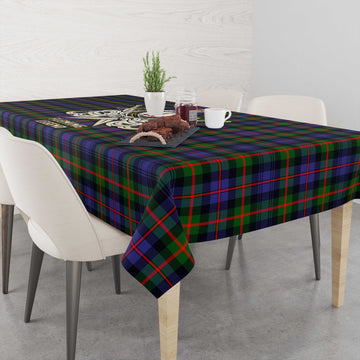 Fleming Tartan Tablecloth with Clan Crest and the Golden Sword of Courageous Legacy