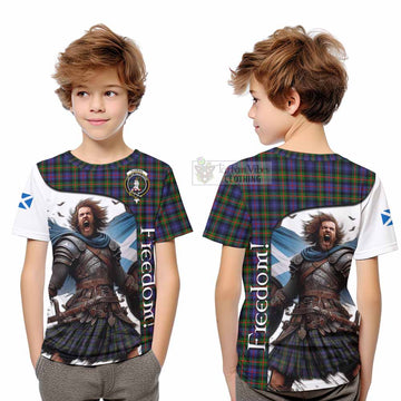 Fleming Crest Tartan Kid T-Shirt Inspired by the Freedom of Scottish Warrior