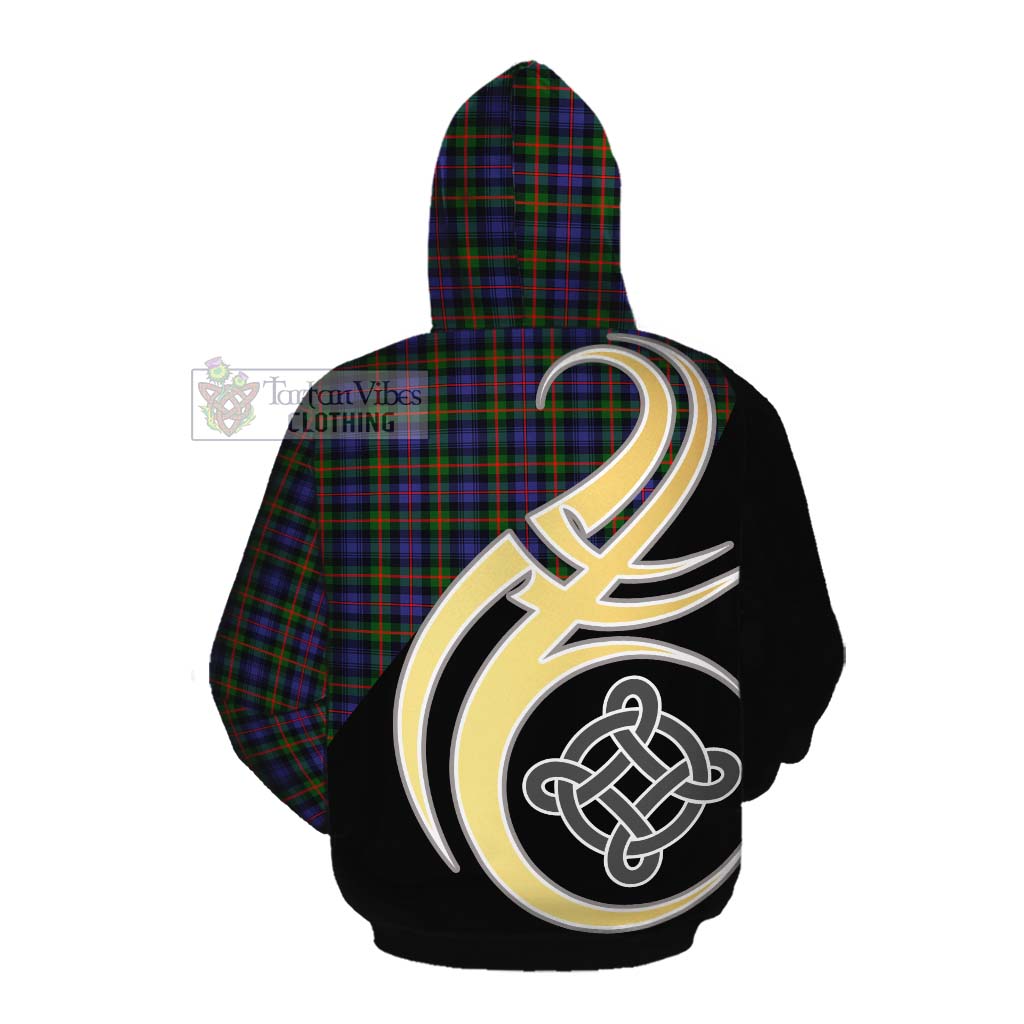 Tartan Vibes Clothing Fleming Tartan Cotton Hoodie with Family Crest and Celtic Symbol Style