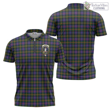 Fleming Tartan Zipper Polo Shirt with Family Crest
