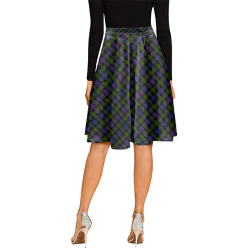 Fleming Tartan Melete Pleated Midi Skirt Cross Style