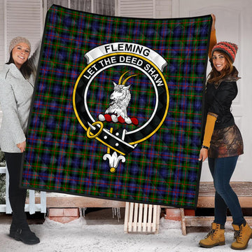 Fleming Tartan Quilt with Family Crest