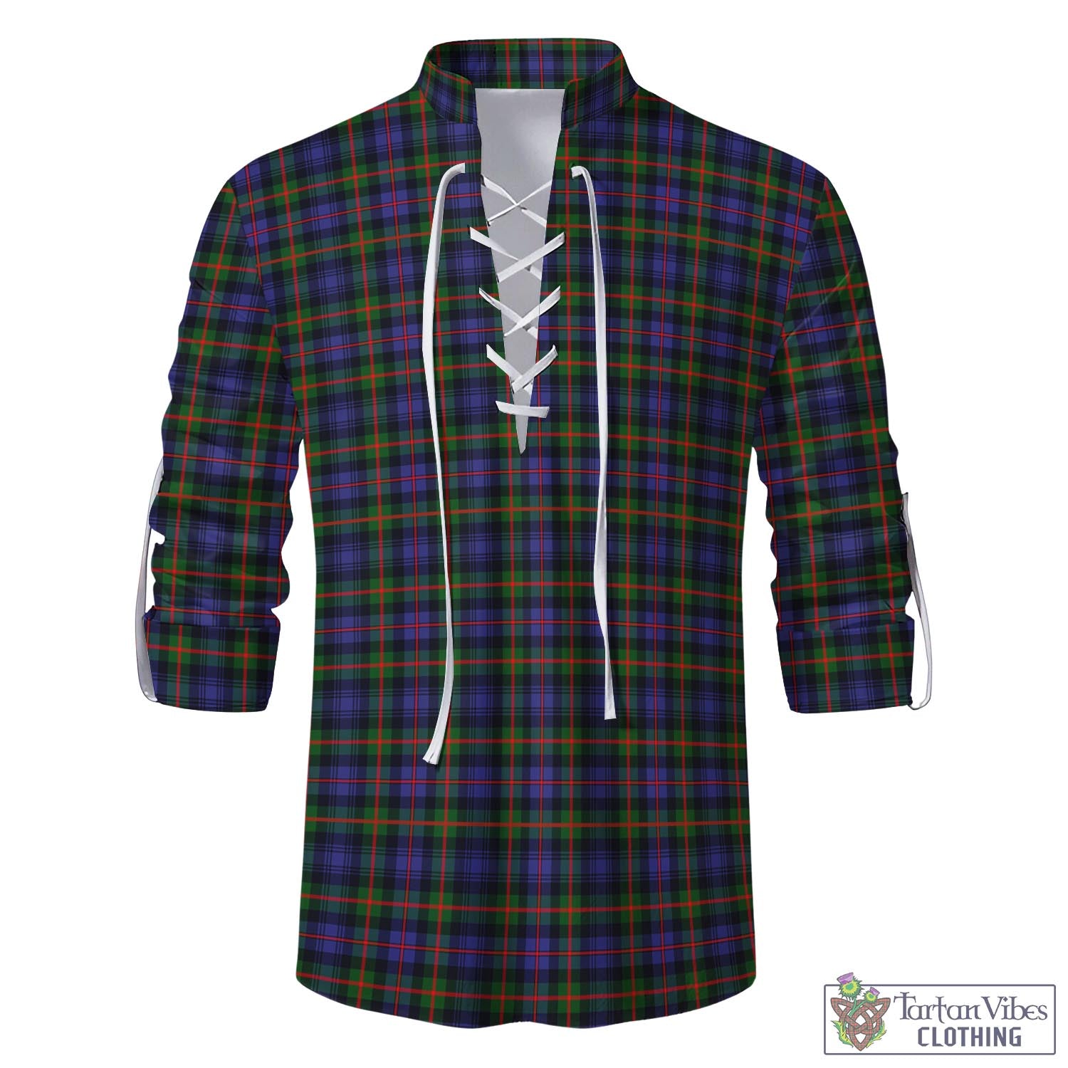 Tartan Vibes Clothing Fleming Tartan Men's Scottish Traditional Jacobite Ghillie Kilt Shirt