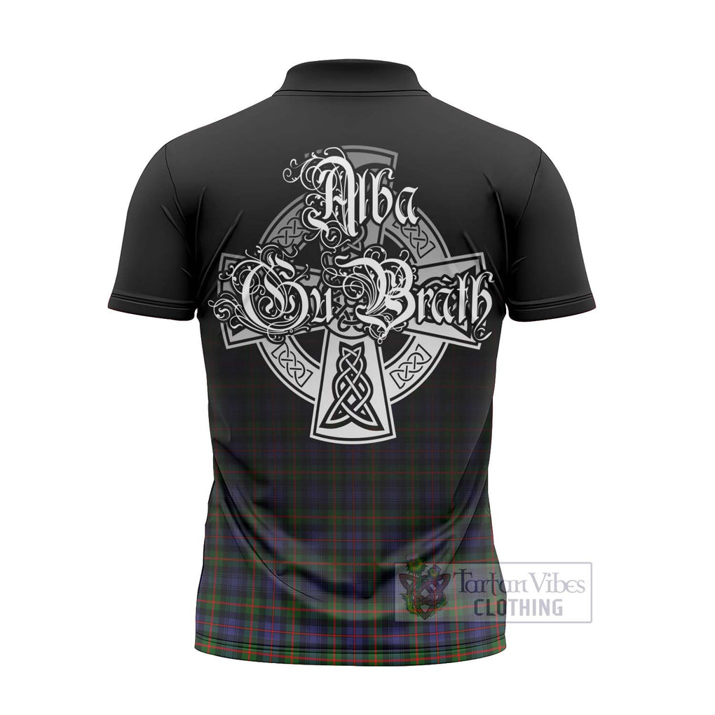 Tartan Vibes Clothing Fleming Tartan Zipper Polo Shirt Featuring Alba Gu Brath Family Crest Celtic Inspired