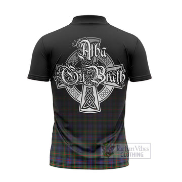 Fleming Tartan Zipper Polo Shirt Featuring Alba Gu Brath Family Crest Celtic Inspired