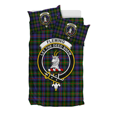 Fleming Tartan Bedding Set with Family Crest