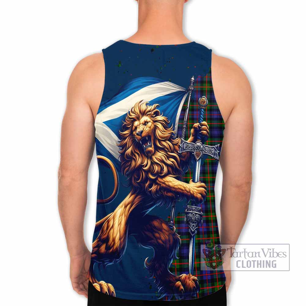 Tartan Vibes Clothing Fleming Tartan Family Crest Men's Tank Top with Scottish Majestic Lion