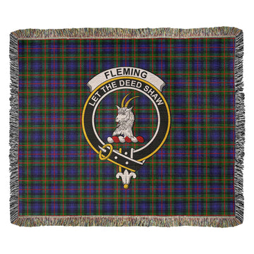 Fleming Tartan Woven Blanket with Family Crest
