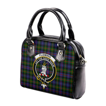 Fleming Tartan Shoulder Handbags with Family Crest
