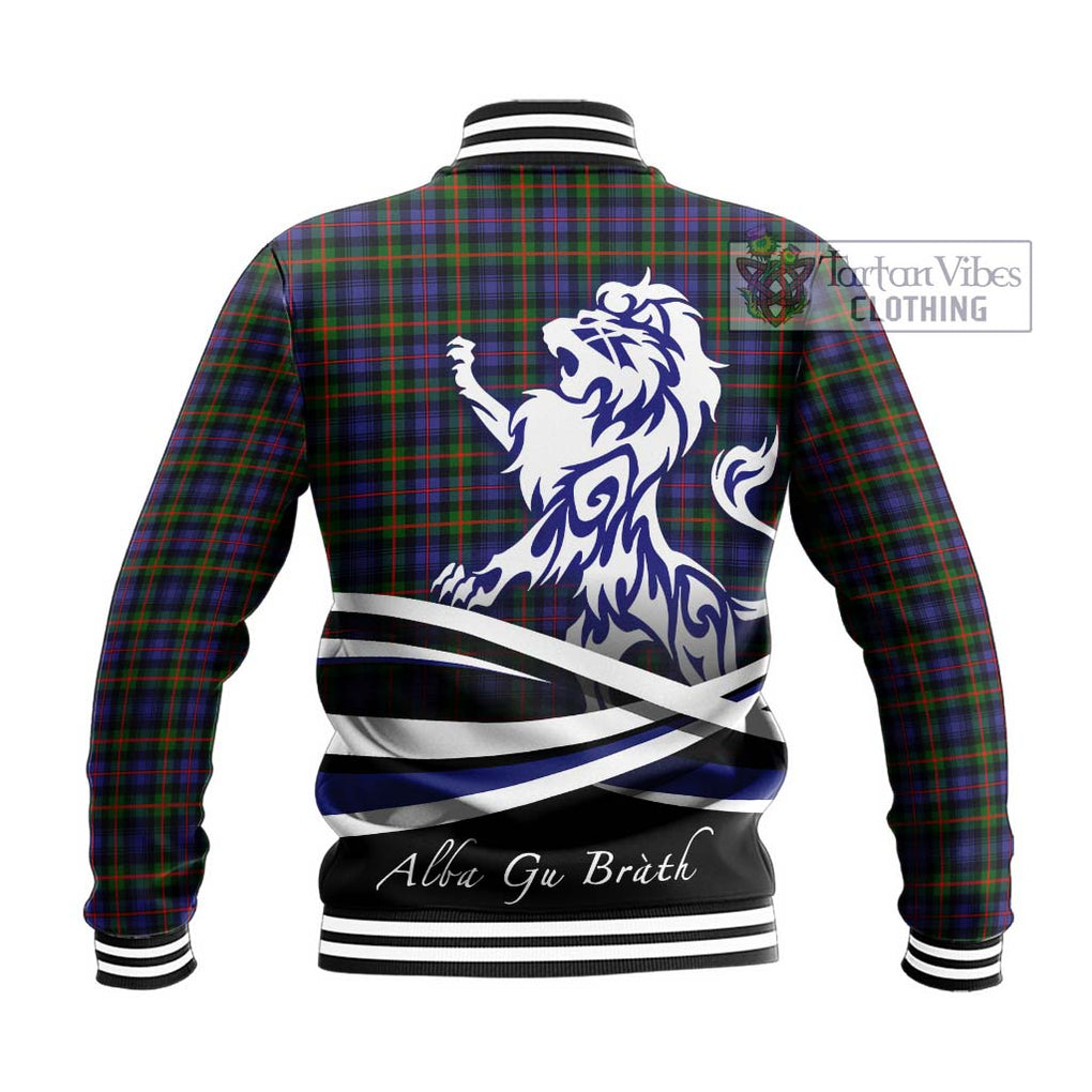 Fleming Tartan Baseball Jacket with Alba Gu Brath Regal Lion Emblem - Tartanvibesclothing Shop