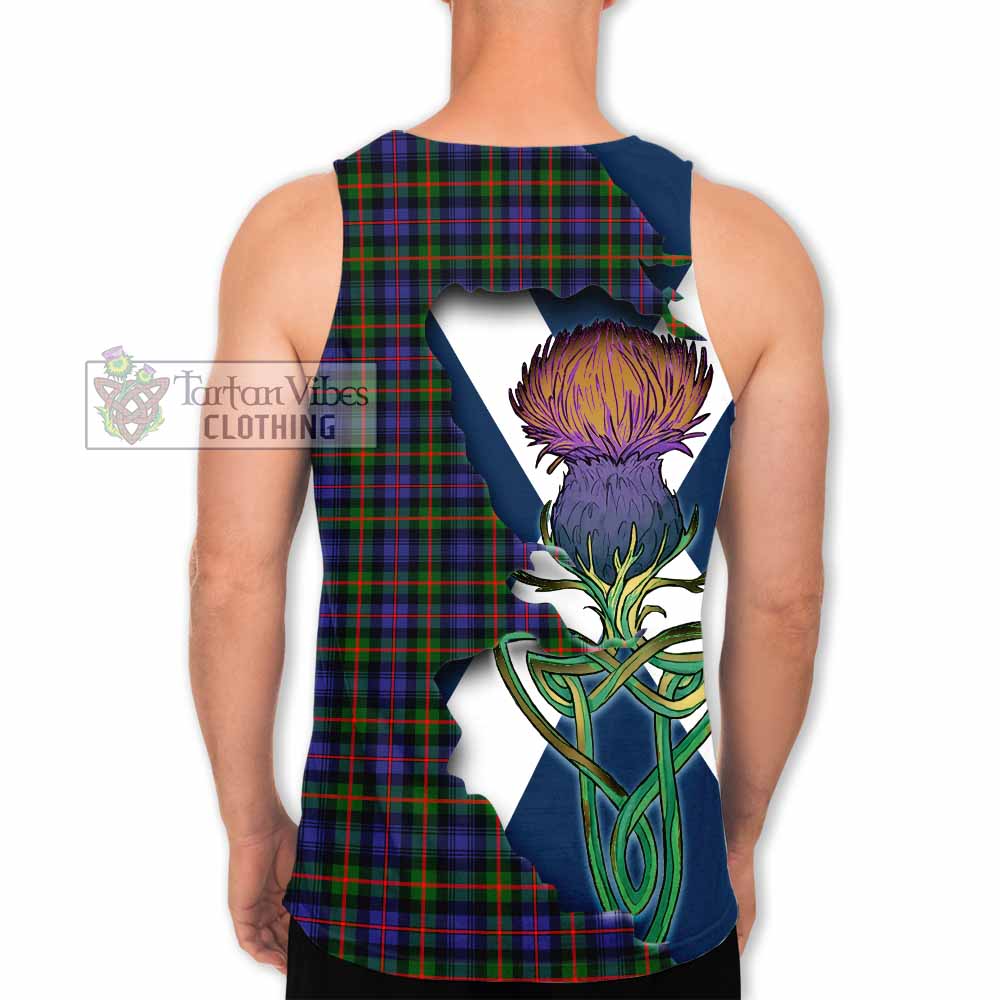 Tartan Vibes Clothing Fleming Tartan Family Crest Men's Tank Top Scottish Thistle Celtic Inspired