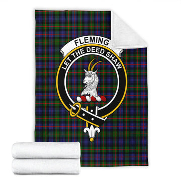 Fleming Tartan Blanket with Family Crest