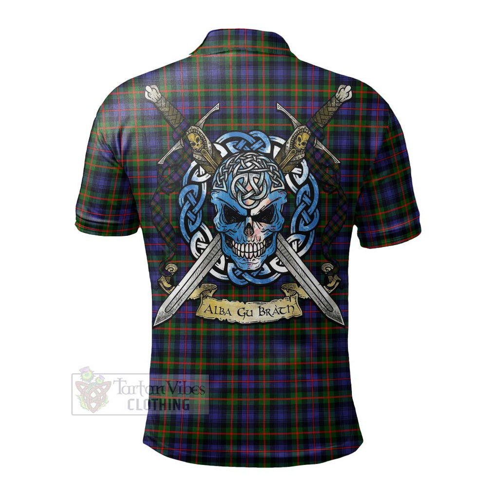 Tartan Vibes Clothing Fleming Tartan Polo Shirt with Family Crest Celtic Skull Style