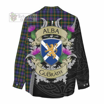 Fleming Tartan Family Crest Women's Casual Shirt Lion Rampant Royal Thistle Shield Celtic Inspired