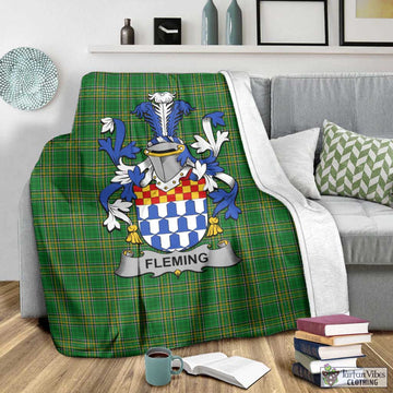 Fleming Irish Clan Tartan Blanket with Coat of Arms