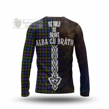 Fleming Tartan Family Crest Long Sleeve T-Shirt Alba Gu Brath Be Brave Lion Ancient Style
