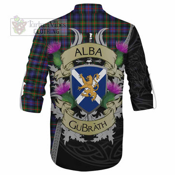 Tartan Vibes Clothing Fleming Tartan Family Crest Ghillie Kilt Shirt Lion Rampant Royal Thistle Shield Celtic Inspired