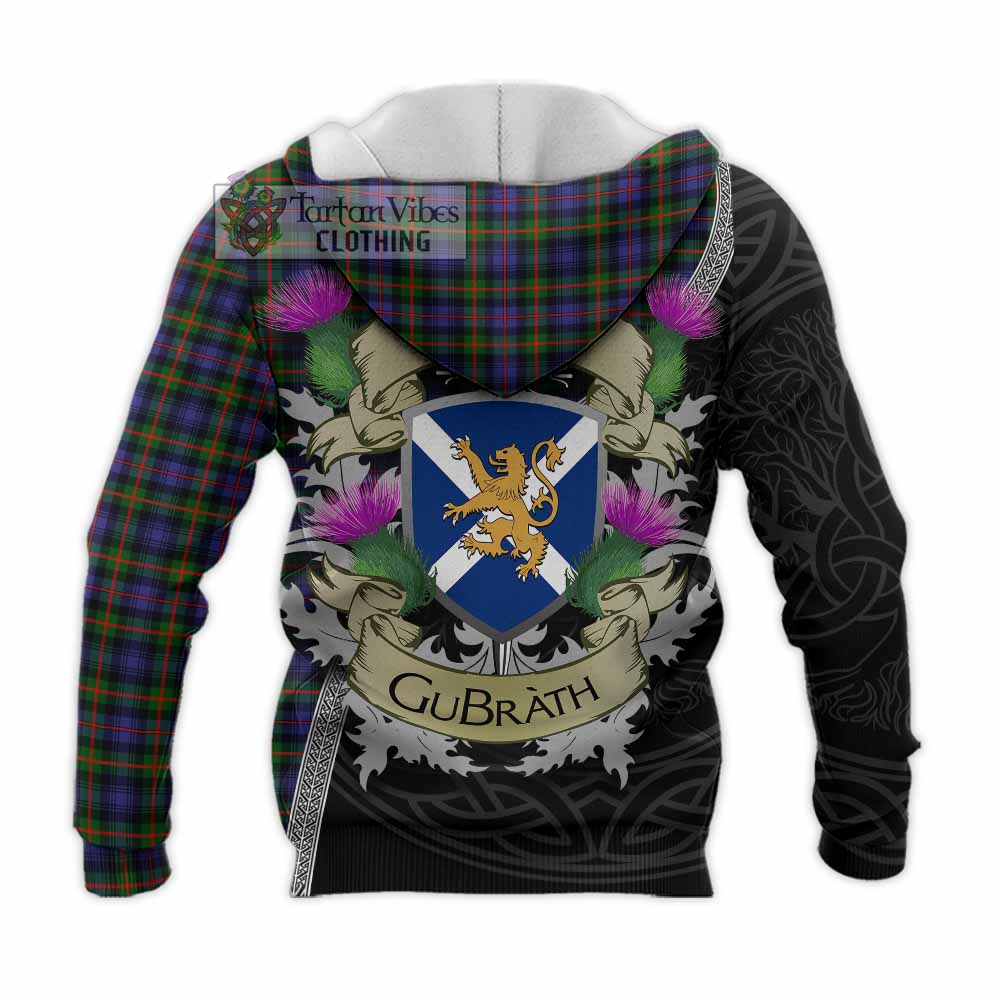 Tartan Vibes Clothing Fleming Tartan Family Crest Knitted Hoodie Lion Rampant Royal Thistle Shield Celtic Inspired