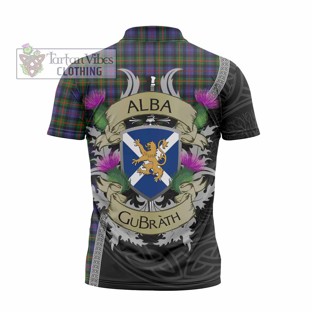 Tartan Vibes Clothing Fleming Tartan Family Crest Zipper Polo Shirt Lion Rampant Royal Thistle Shield Celtic Inspired