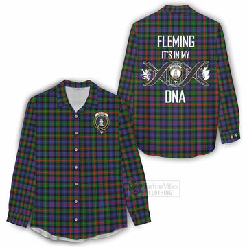 Fleming Tartan Women's Casual Shirt with Family Crest DNA In Me Style