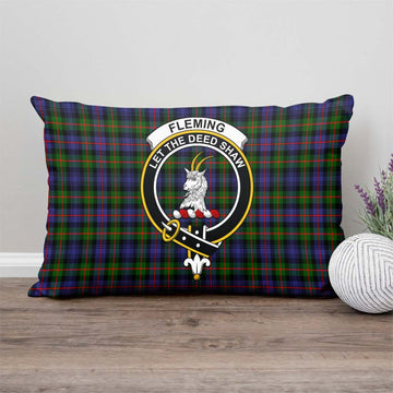 Fleming Tartan Pillow Cover with Family Crest Rectangle Pillow Cover - Tartanvibesclothing