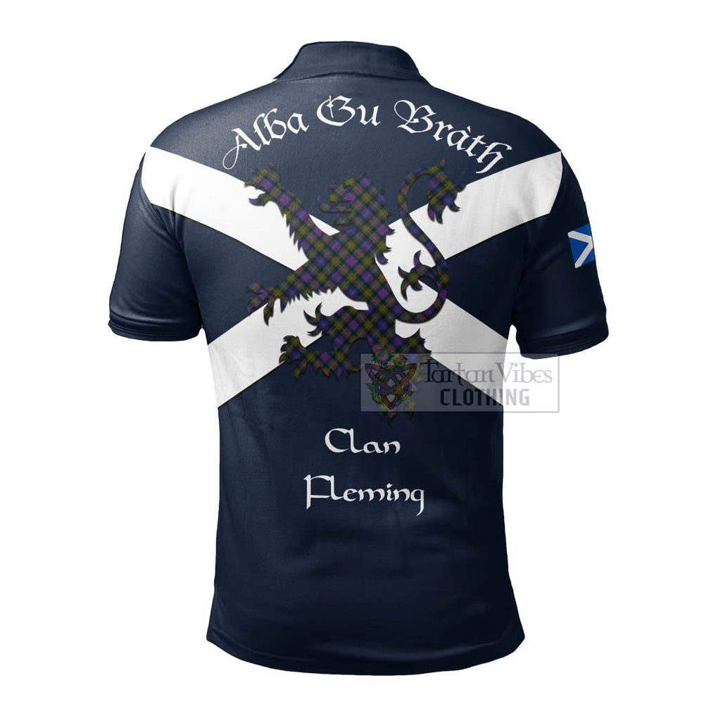 Tartan Vibes Clothing Fleming Tartan Lion Rampant Polo Shirt – Proudly Display Your Heritage with Alba Gu Brath and Clan Name
