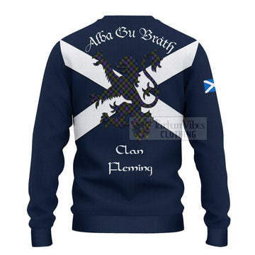 Tartan Vibes Clothing Fleming Tartan Lion Rampant Knitted Sweater – Proudly Display Your Heritage with Alba Gu Brath and Clan Name