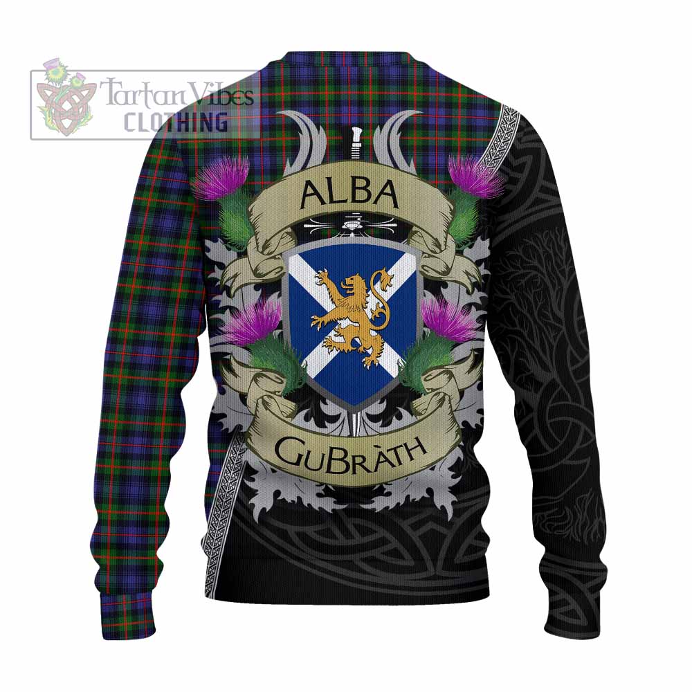 Tartan Vibes Clothing Fleming Tartan Family Crest Knitted Sweater Lion Rampant Royal Thistle Shield Celtic Inspired