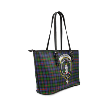 Fleming Tartan Leather Tote Bag with Family Crest