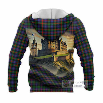 Fleming Tartan Family Crest Knitted Hoodie with Scottish Ancient Castle Style