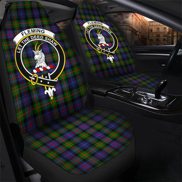 Fleming Tartan Car Seat Cover with Family Crest