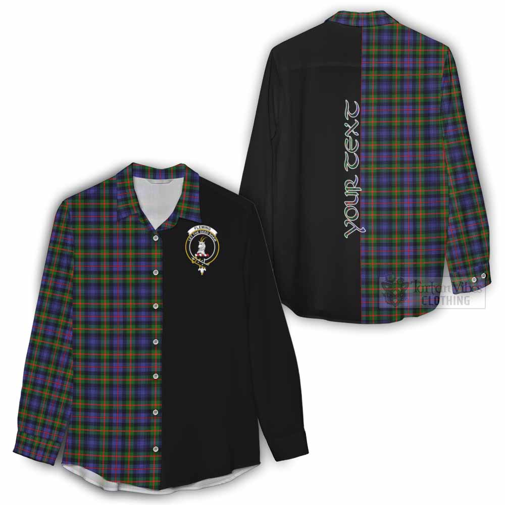 Tartan Vibes Clothing Fleming Tartan Women's Casual Shirt with Family Crest and Half Of Me Style
