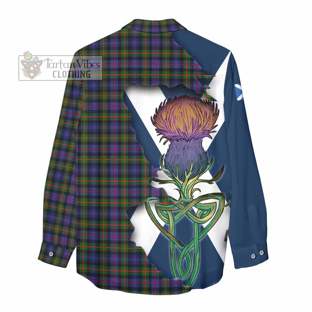 Tartan Vibes Clothing Fleming Tartan Family Crest Women's Casual Shirt Scottish Thistle Celtic Inspired