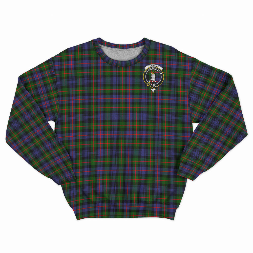 Fleming Tartan Sweatshirt with Family Crest - Tartan Vibes Clothing