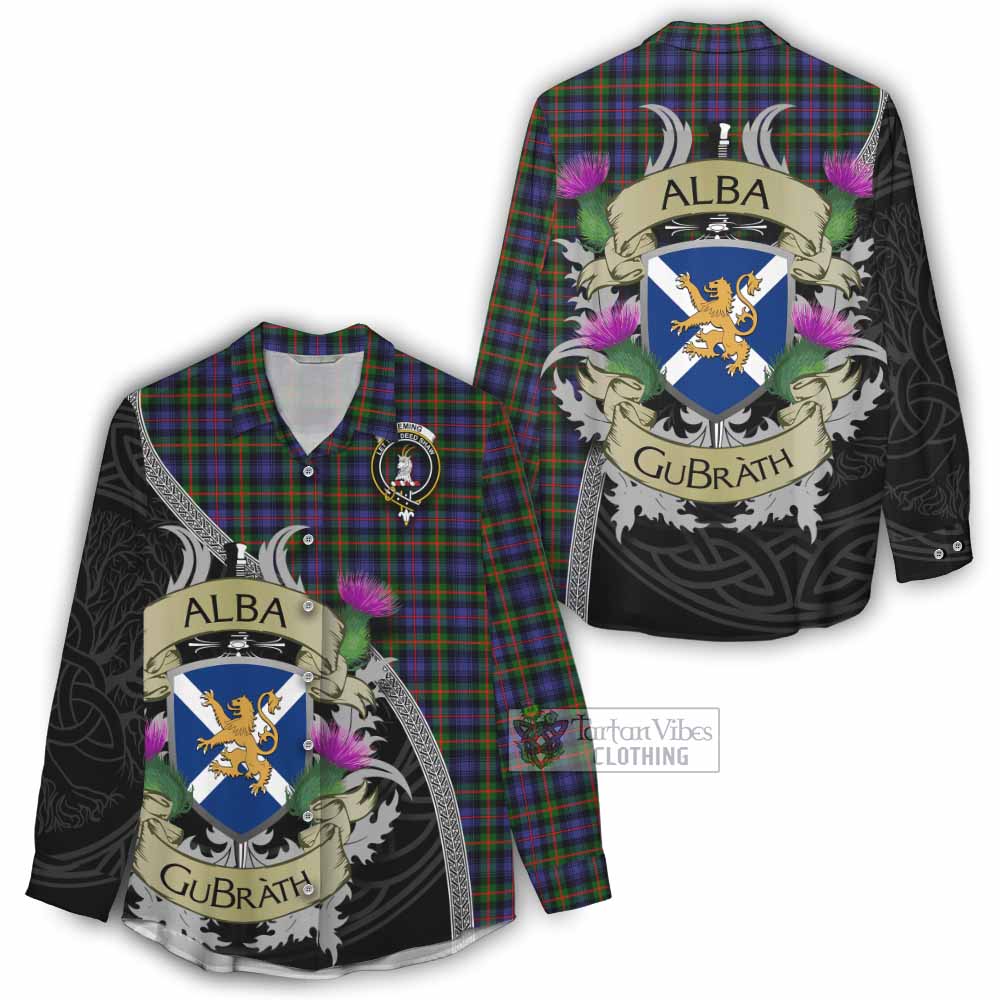 Tartan Vibes Clothing Fleming Tartan Family Crest Women's Casual Shirt Lion Rampant Royal Thistle Shield Celtic Inspired