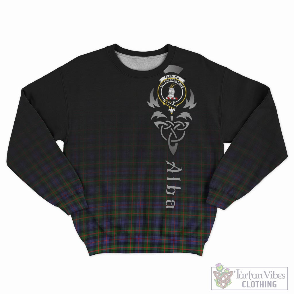Tartan Vibes Clothing Fleming Tartan Sweatshirt Featuring Alba Gu Brath Family Crest Celtic Inspired