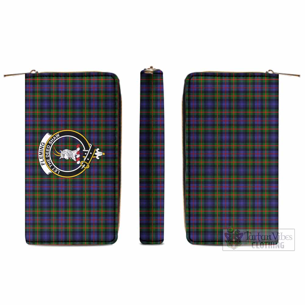 Tartan Vibes Clothing Fleming Tartan Women's Leather Wallet with Family Crest
