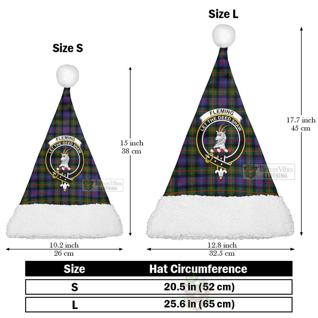 Tartan Vibes Clothing Fleming Tartan Christmas Santa Hats with Family Crest