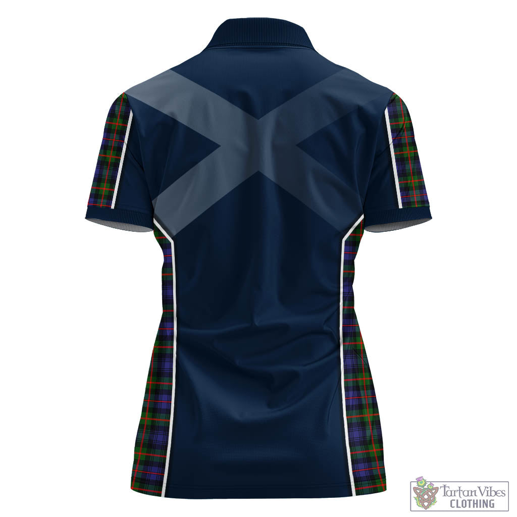 Tartan Vibes Clothing Fleming Tartan Women's Polo Shirt with Family Crest and Scottish Thistle Vibes Sport Style