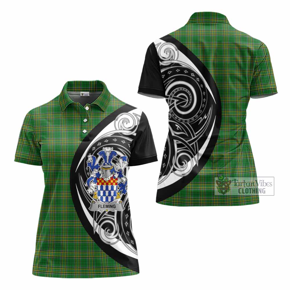 Tartan Vibes Clothing Fleming Irish Clan Women's Polo Shirt Celtic Circle Style