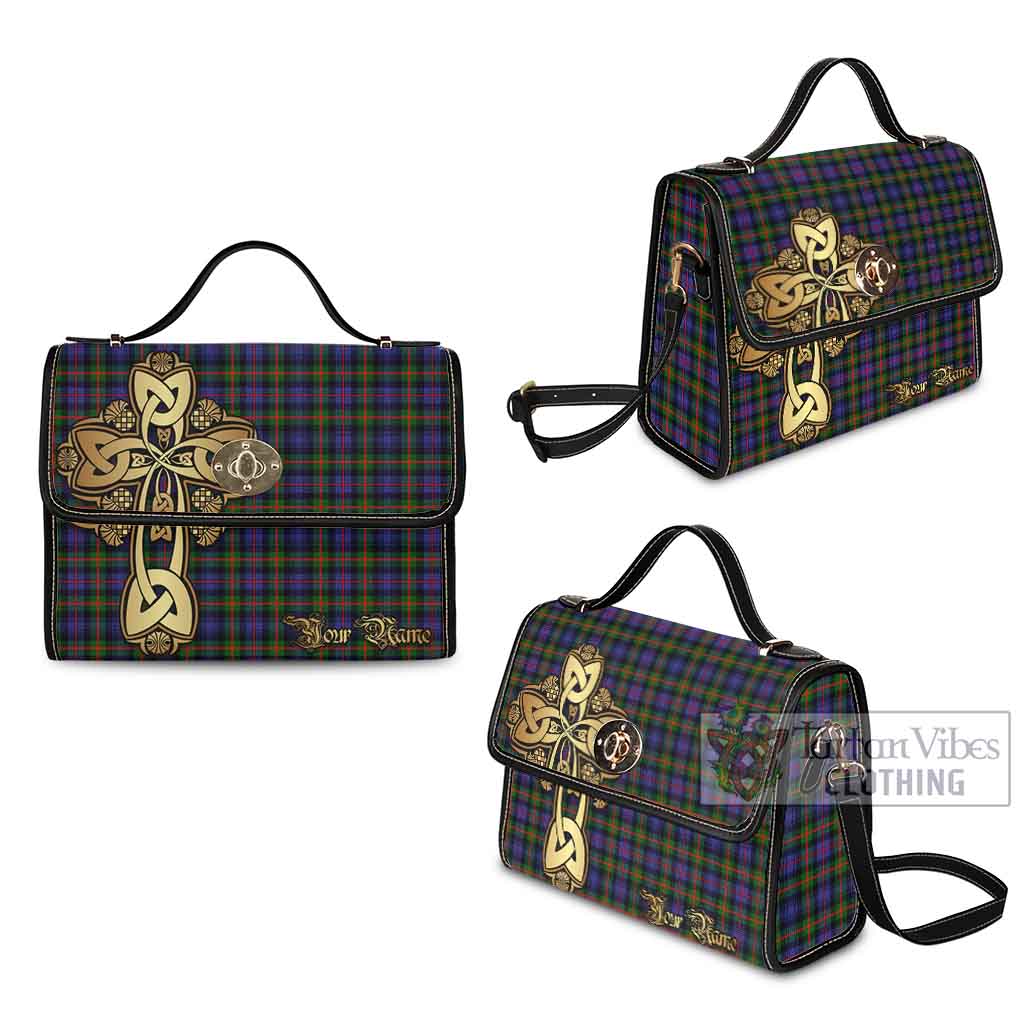 Tartan Vibes Clothing Fleming Tartan Waterproof Canvas Bag Golden Thistle Celtic Cross Style